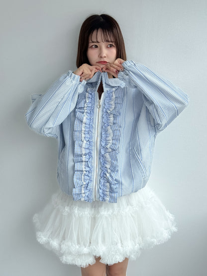 【Official限定価格】ギンガムチェックフリルブルゾン