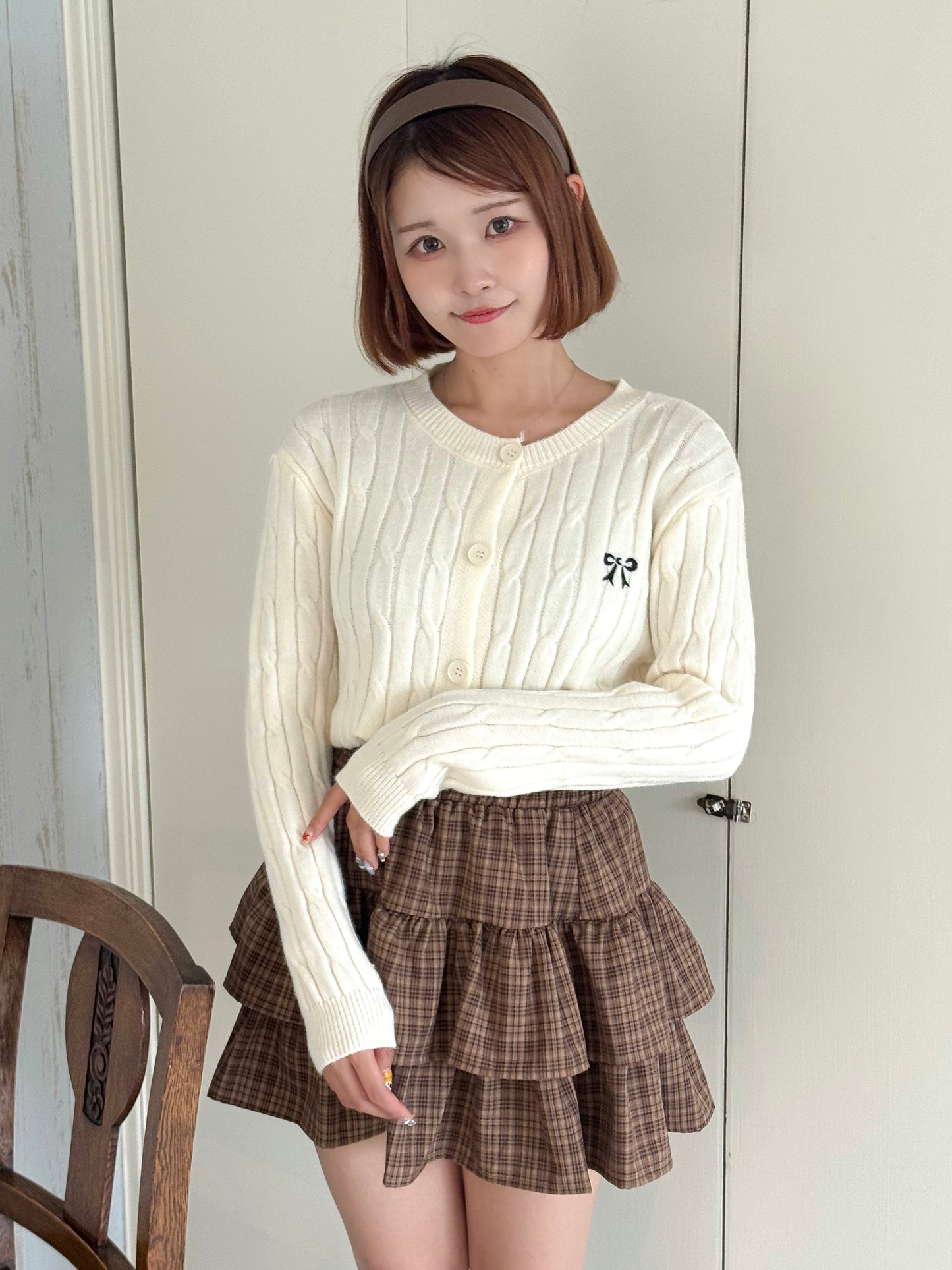 【Official限定価格】リボン刺繍ニットカーディガン