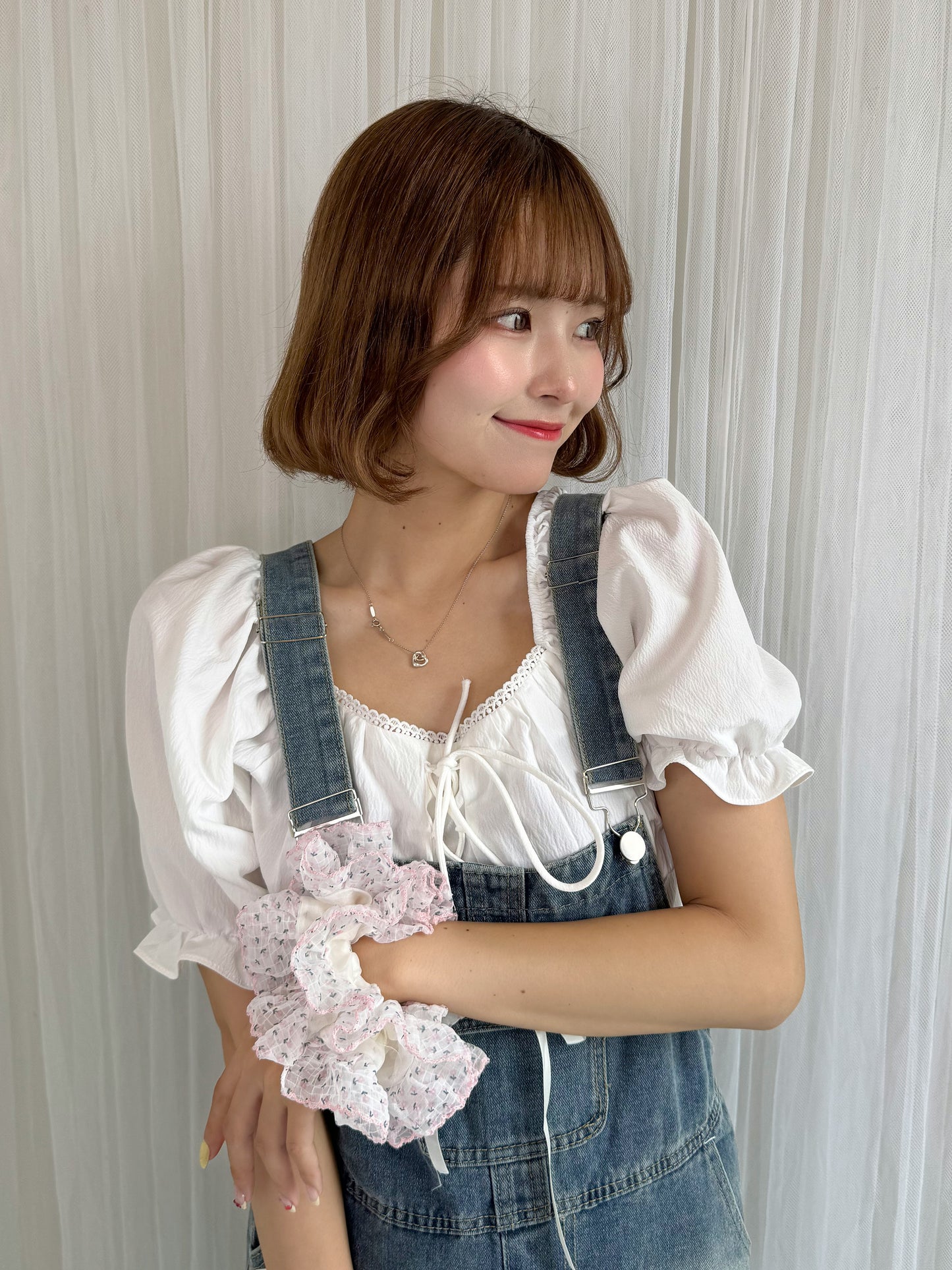 小花柄シュシュ