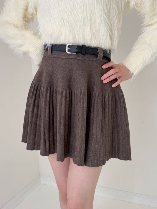 【Official限定価格】ベルト付きニットプリーツスカート