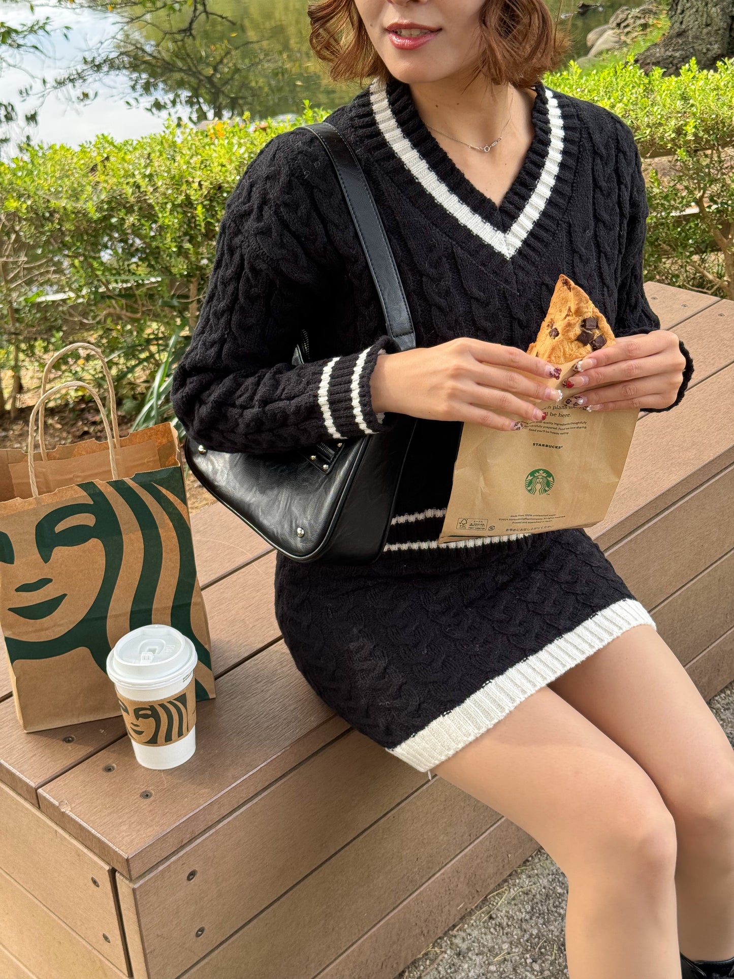 ライン入りニットセットアップ