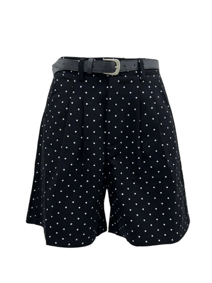 【Official限定価格】ベルト付きドットデニムハーフパンツ