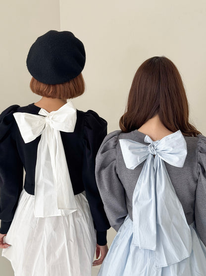 【Official限定価格】バックリボンパフスリーブチュニック