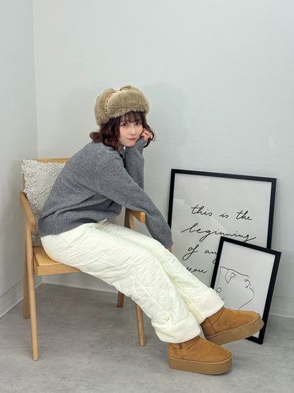 キルティングフリースパンツ