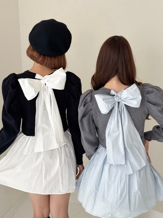 【Official限定価格】バックリボンパフスリーブチュニック