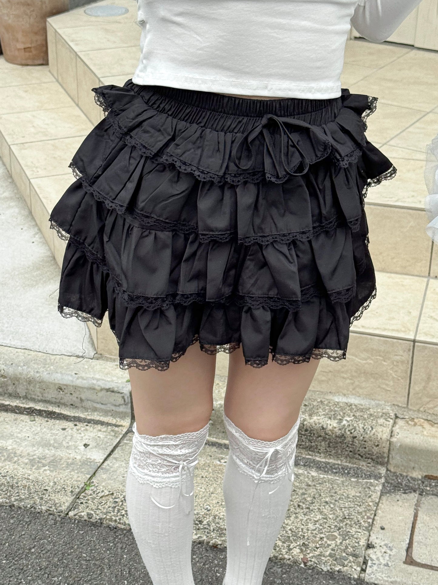 【Official限定価格】コットンティアードレーススカート
