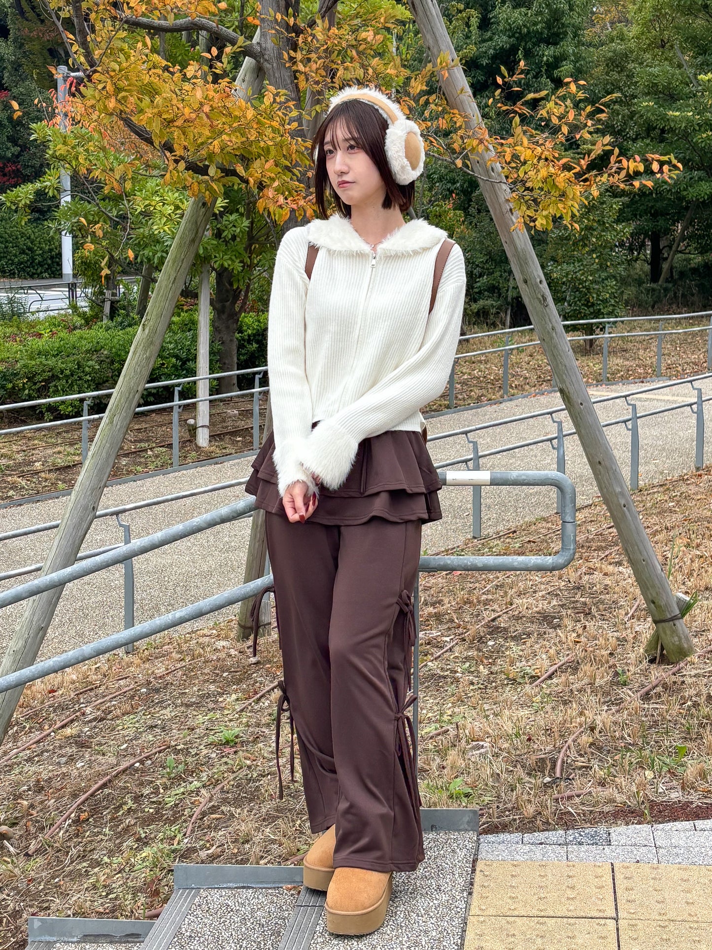 【Official限定価格】ジップ付きシャギードッキングニット