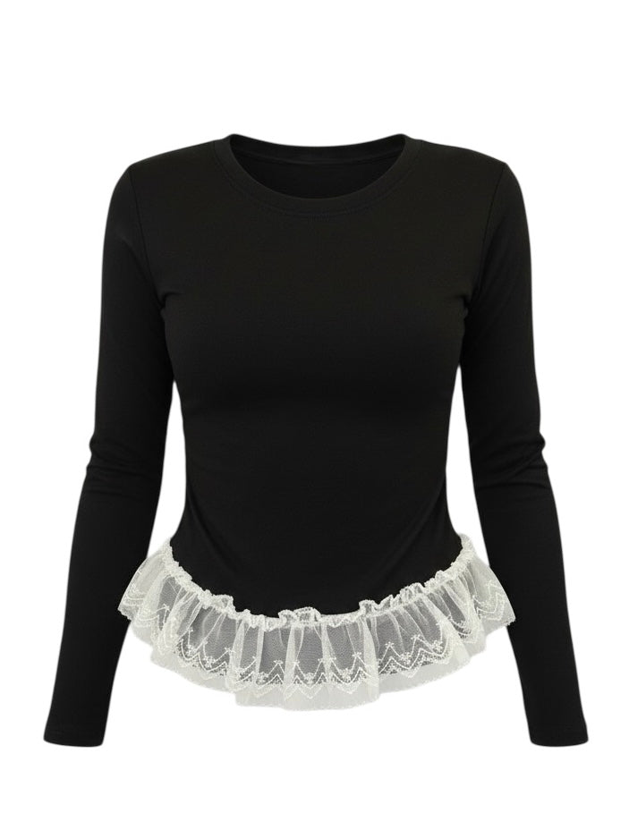 【Official限定価格】レースフリル付きロンT