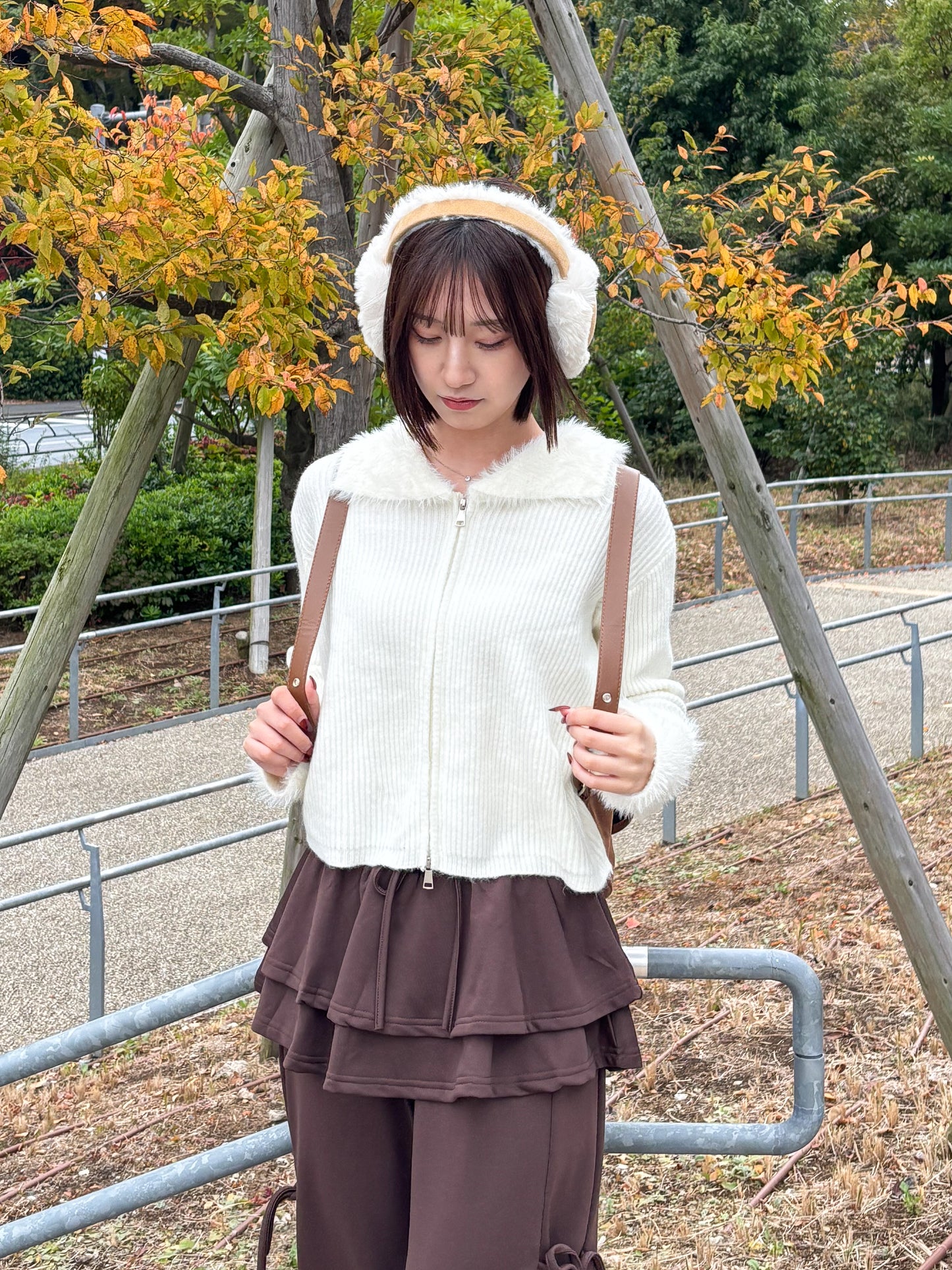 【Official限定価格】ジップ付きシャギードッキングニット