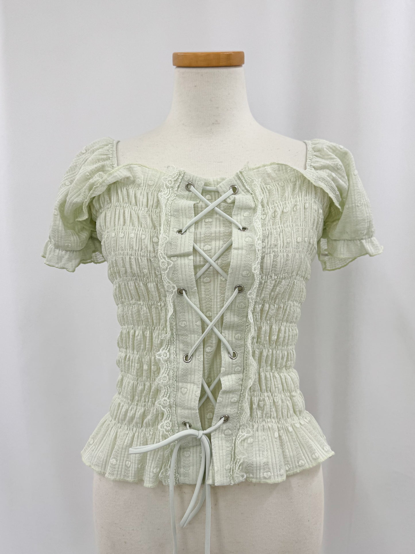 【Official限定価格】レースアップパフブラウス