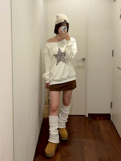 【Official限定価格】ヒョウ柄星トレーナー