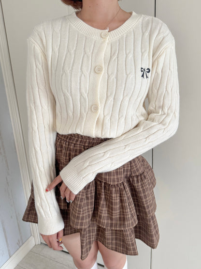 【Official限定価格】リボン刺繍ニットカーディガン