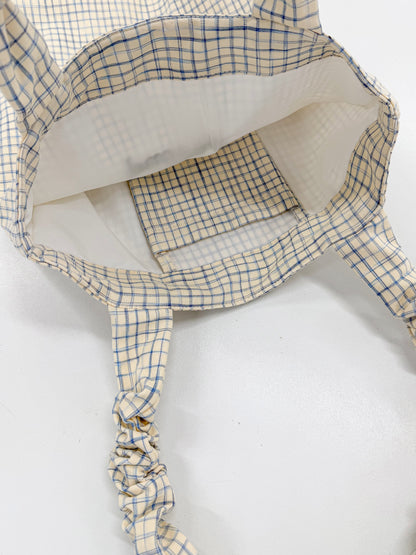 刺繡ロゴ入りチェックトート