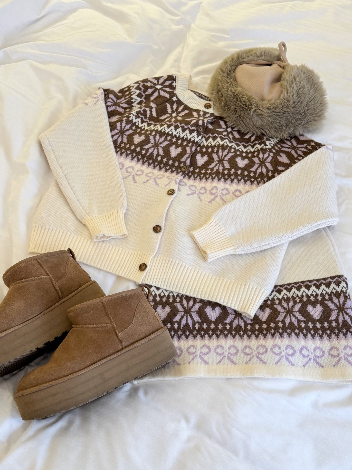 リボンノルディックニットセットアップ