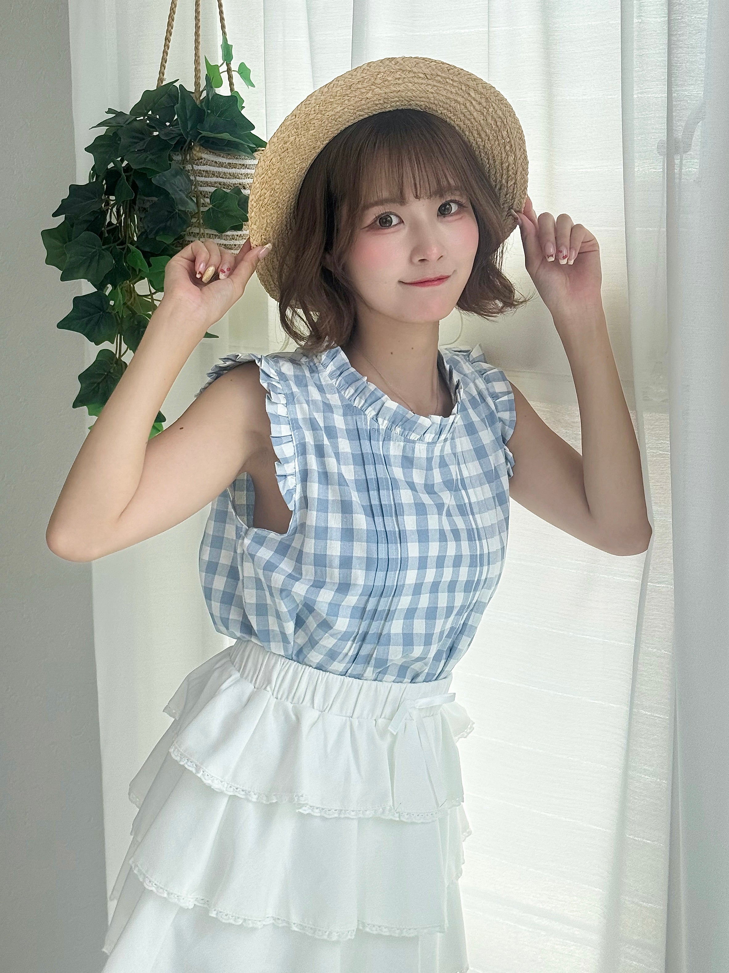 【yori】ギンガムチェックボザムフリルシャツ ギンガムチェックボザムフリルシャツ | all item| yori
