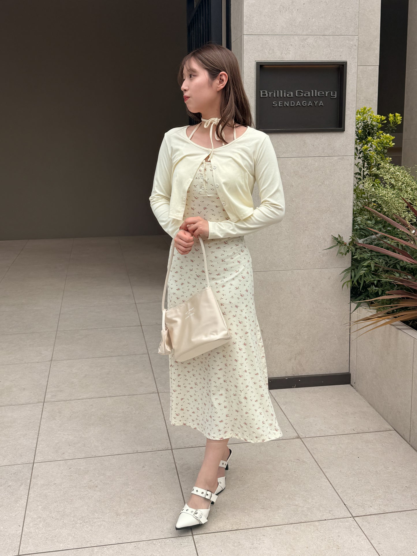 【Official限定価格】小花柄ロングキャミワンピース×カーディガンセット