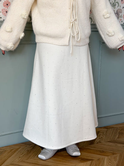 ラインストーンフレアロングスカート