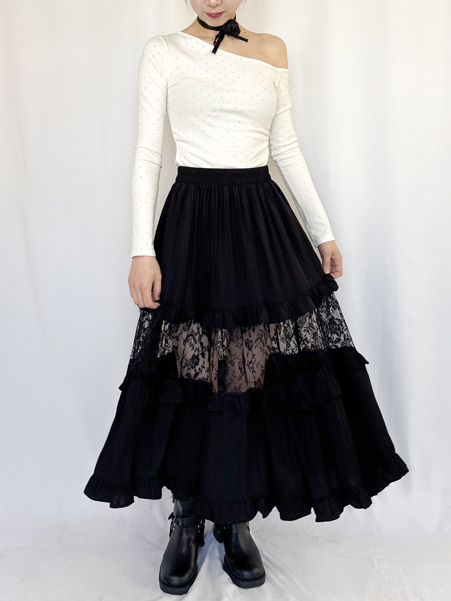 【Official限定】レースパッチワークスカート