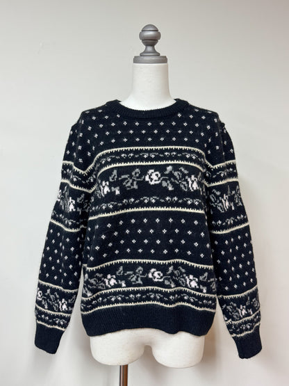 【Official限定価格】ビンテージ風フラワーニット