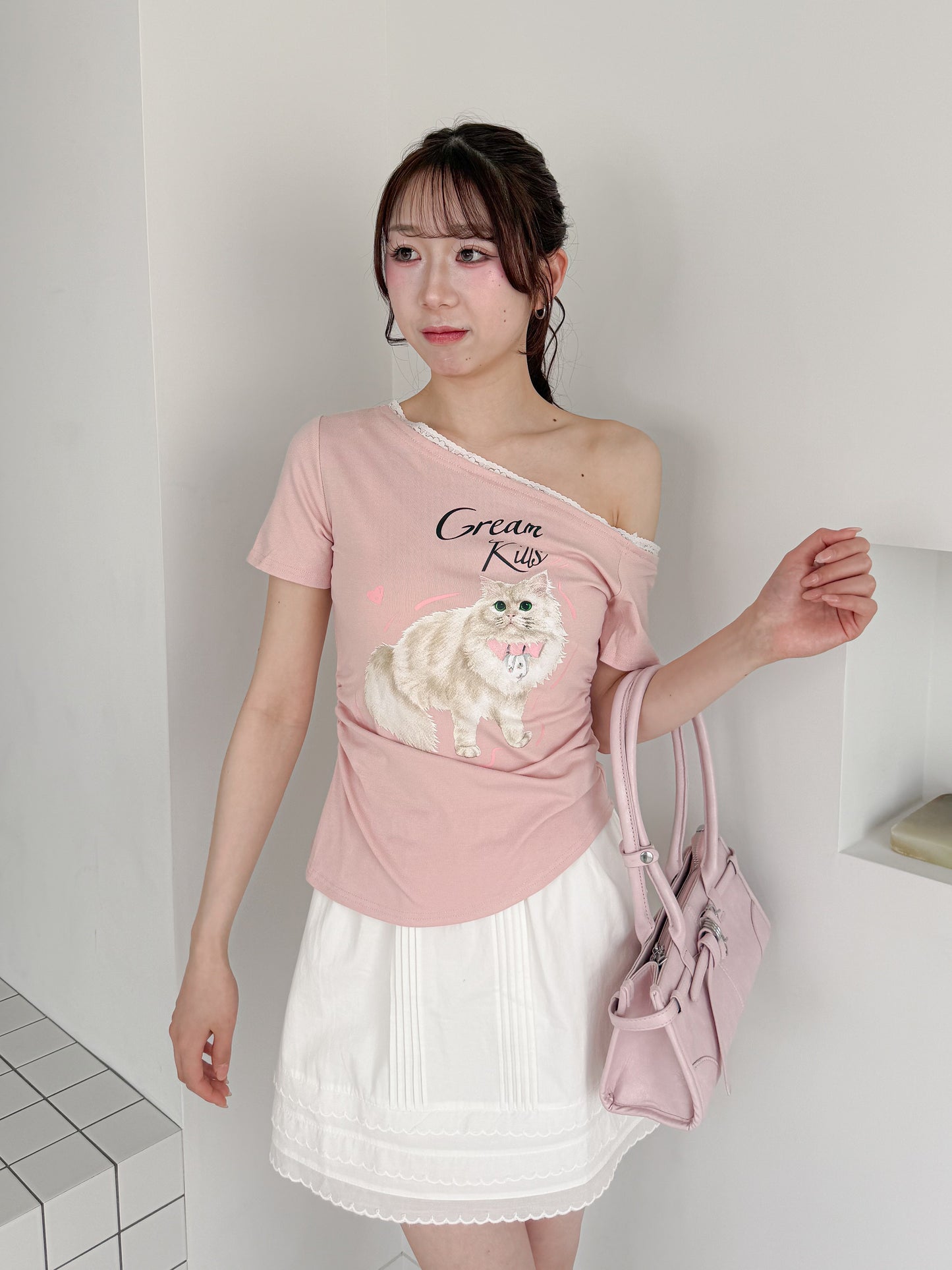 キャットプリントTシャツ