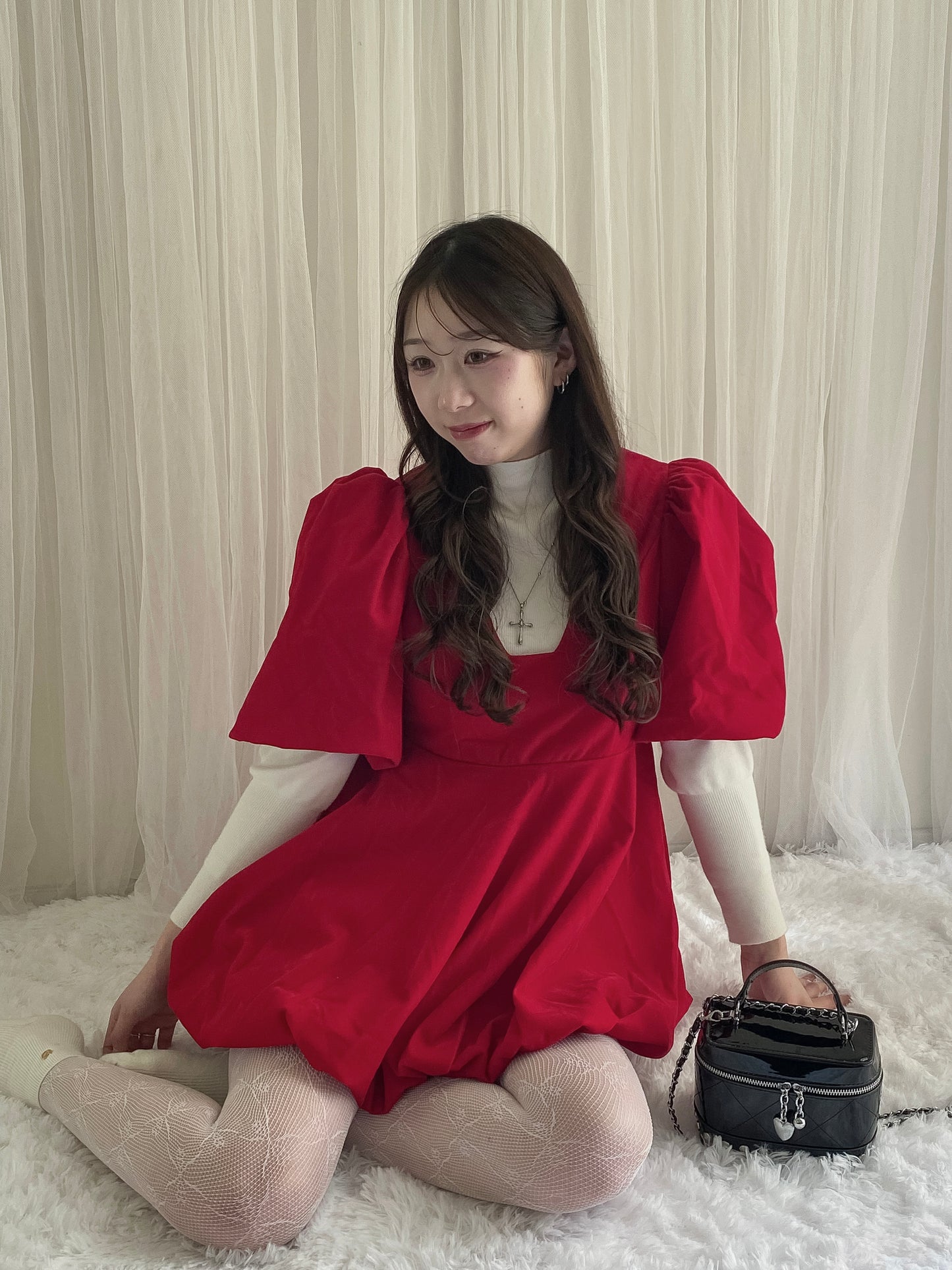 【Official限定】バルーンベロアワンピース