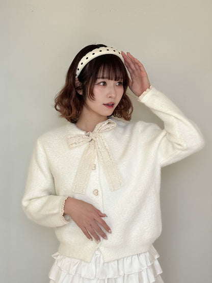 【Official限定価格】ボウタイハートボタンシャギーニット