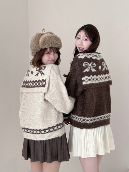 【Official限定価格】リボンショール付きニット