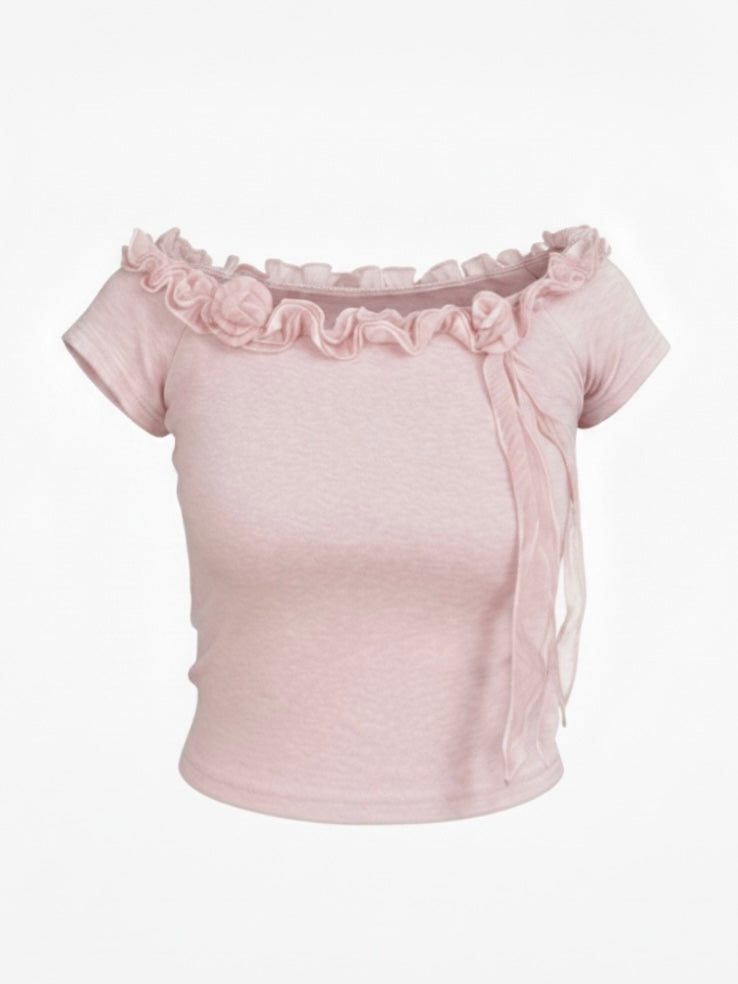 ローズフリルTシャツ