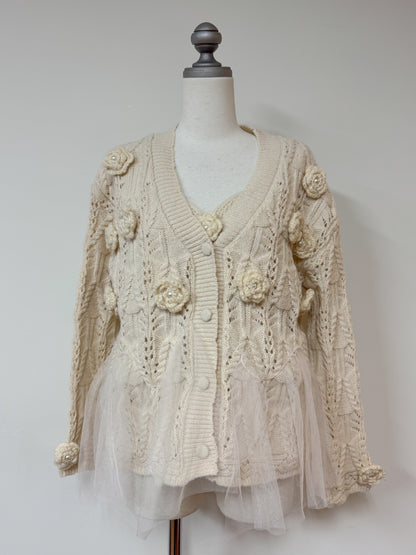 フラワーチュールアンサンブルニットカーディガン