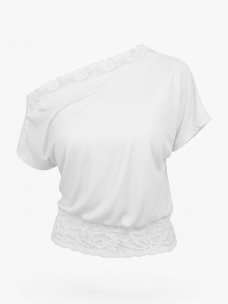 レースワンショルダーT