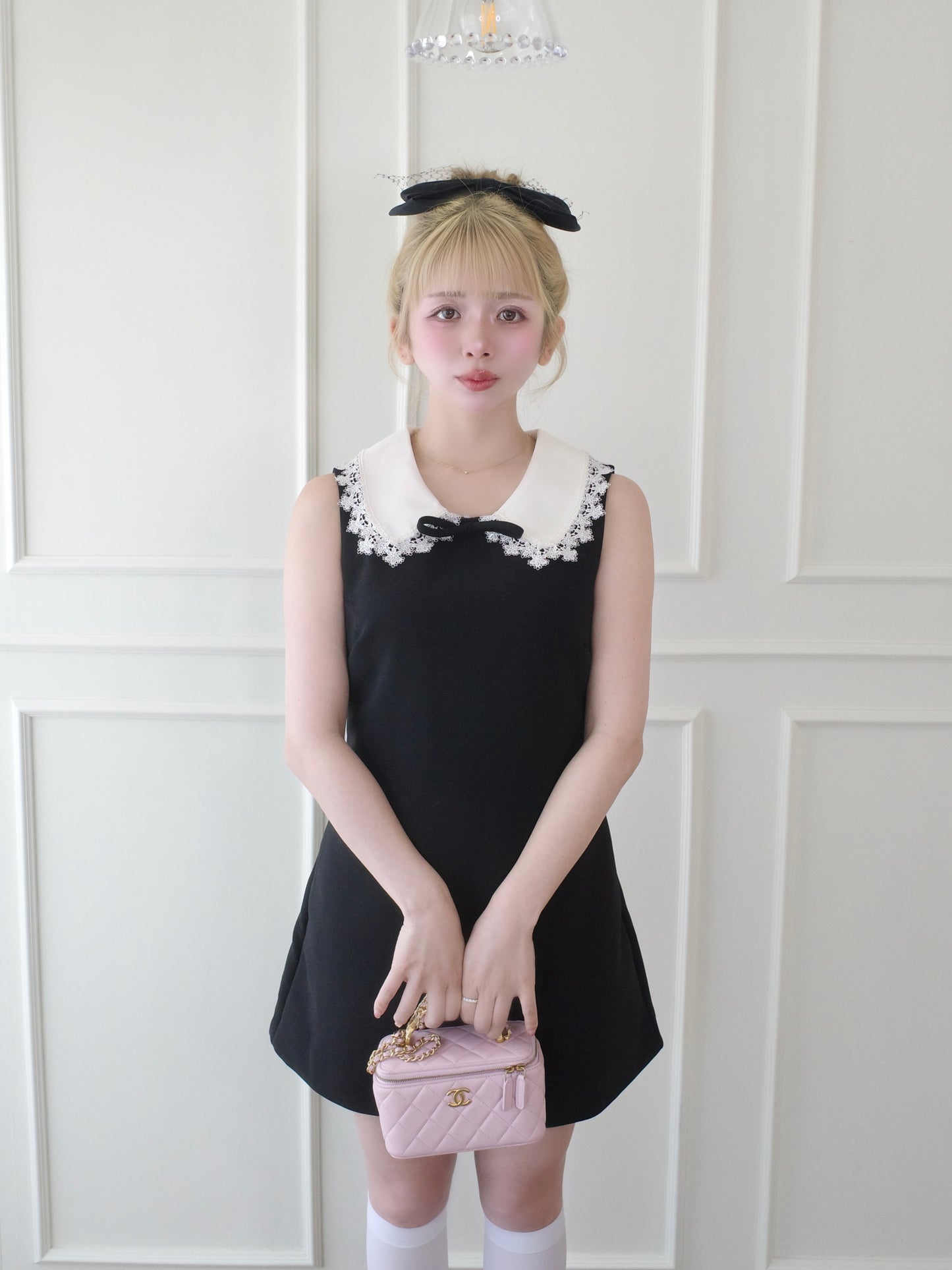 襟付きフレンチガーリーワンピ