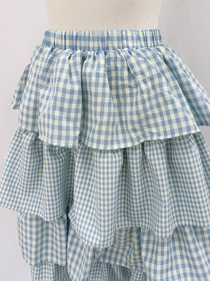 ギンガムチェックティアードスカート