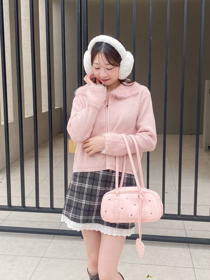 【Official限定価格】ジップ付きシャギードッキングニット