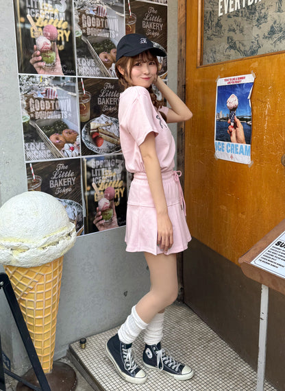 リボン刺繡スエットセットアップ