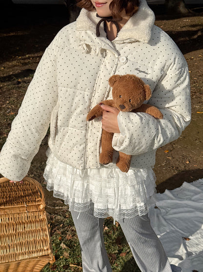 コーデュロイドットパフブルゾン