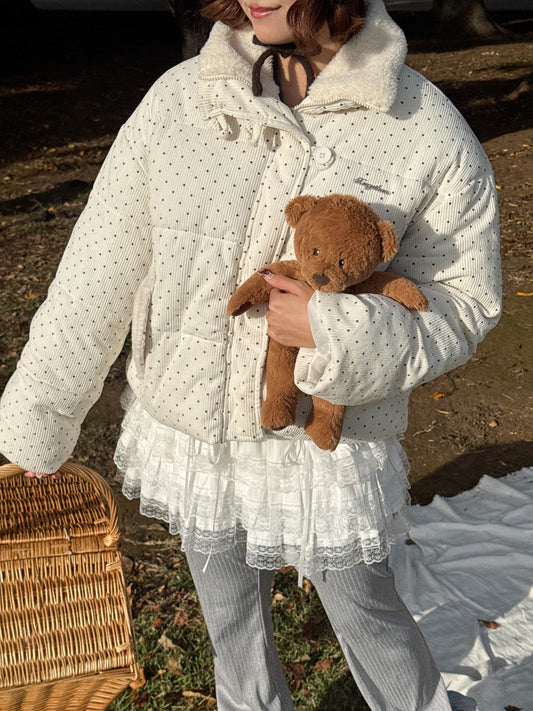 コーデュロイドットパフブルゾン