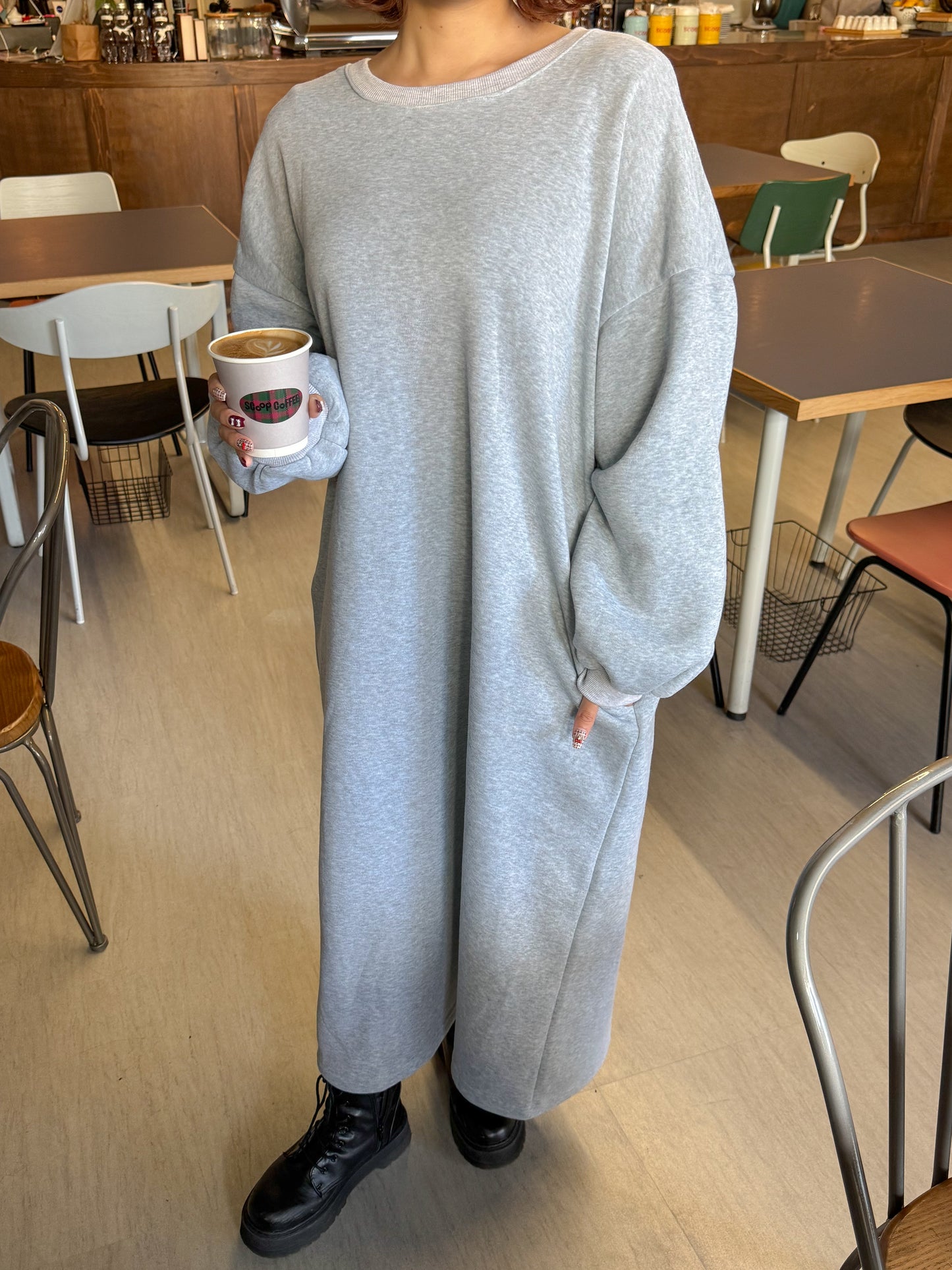 【Official限定価格】裏起毛スエットロングワンピース