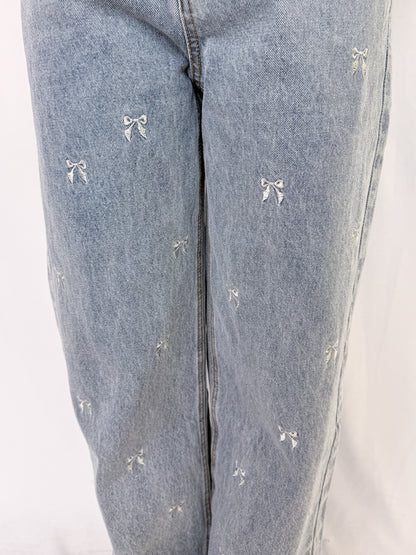 【Official限定価格】リボン刺繡デニムパンツ