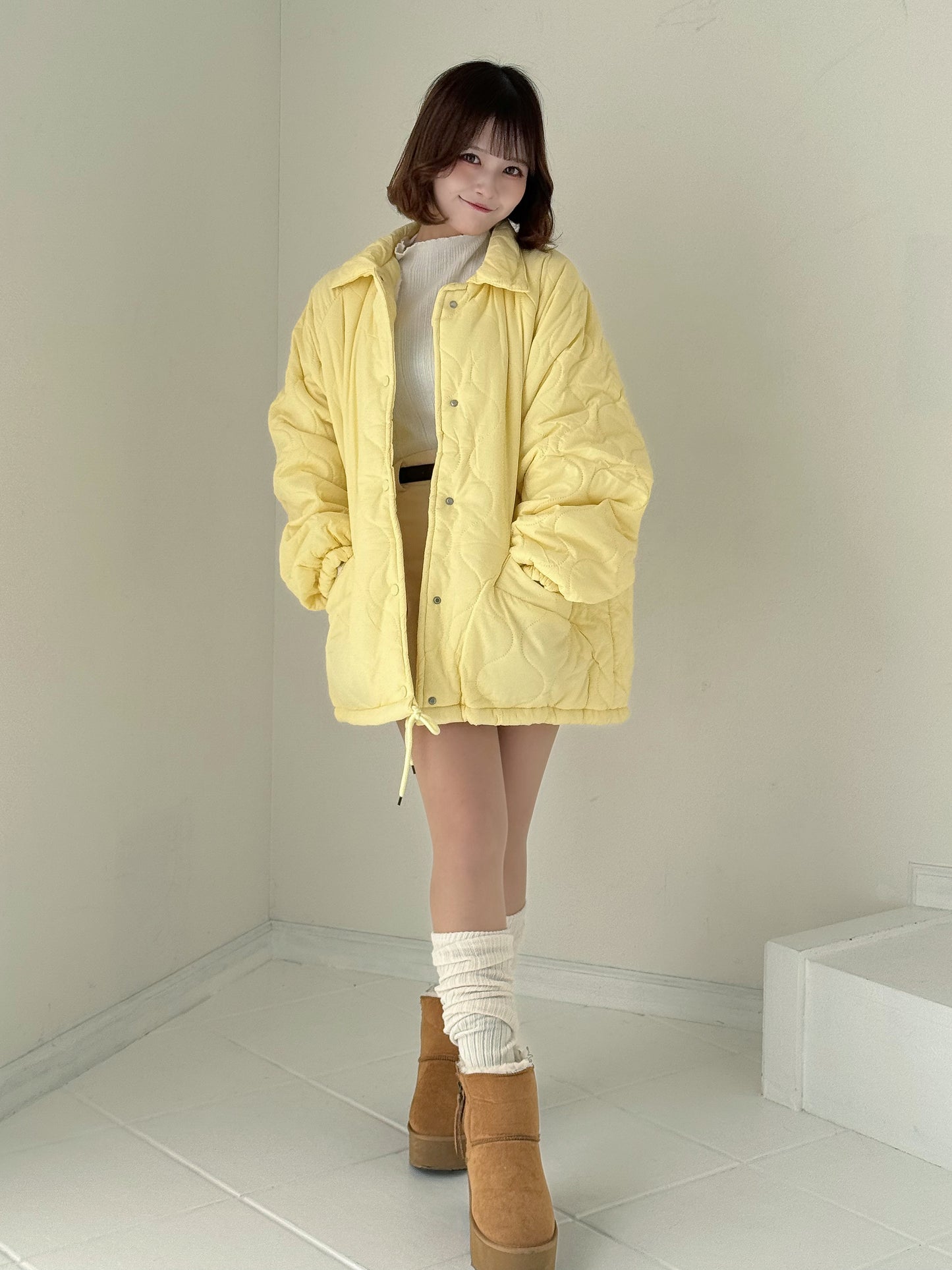 裏地ボア中綿ジャケット