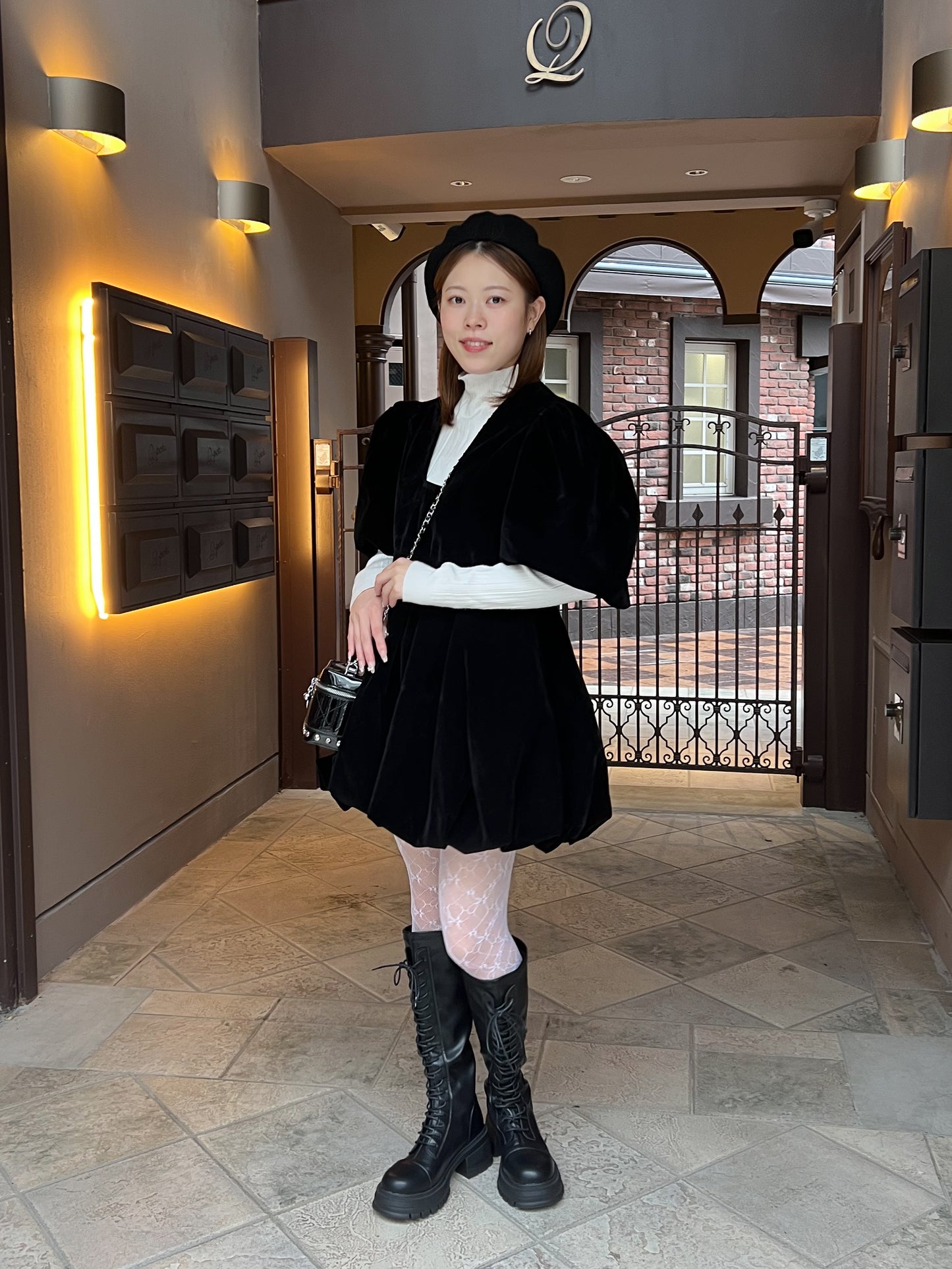 【Official限定】バルーンベロアワンピース