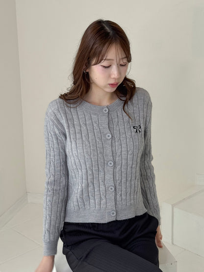 【Official限定価格】リボン刺繍ニットカーディガン