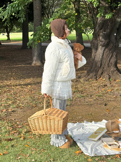 コーデュロイドットパフブルゾン