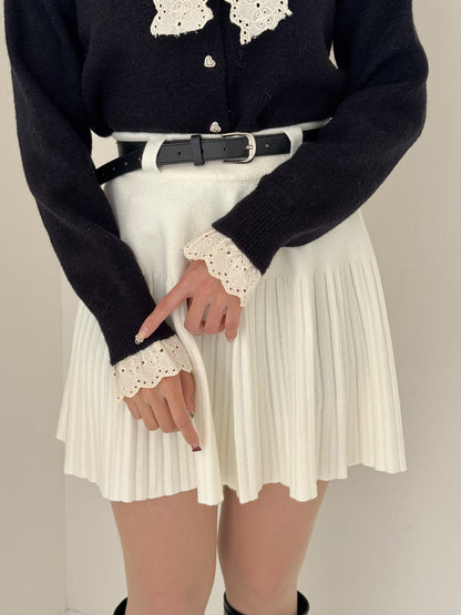 【Official限定価格】ベルト付きニットプリーツスカート