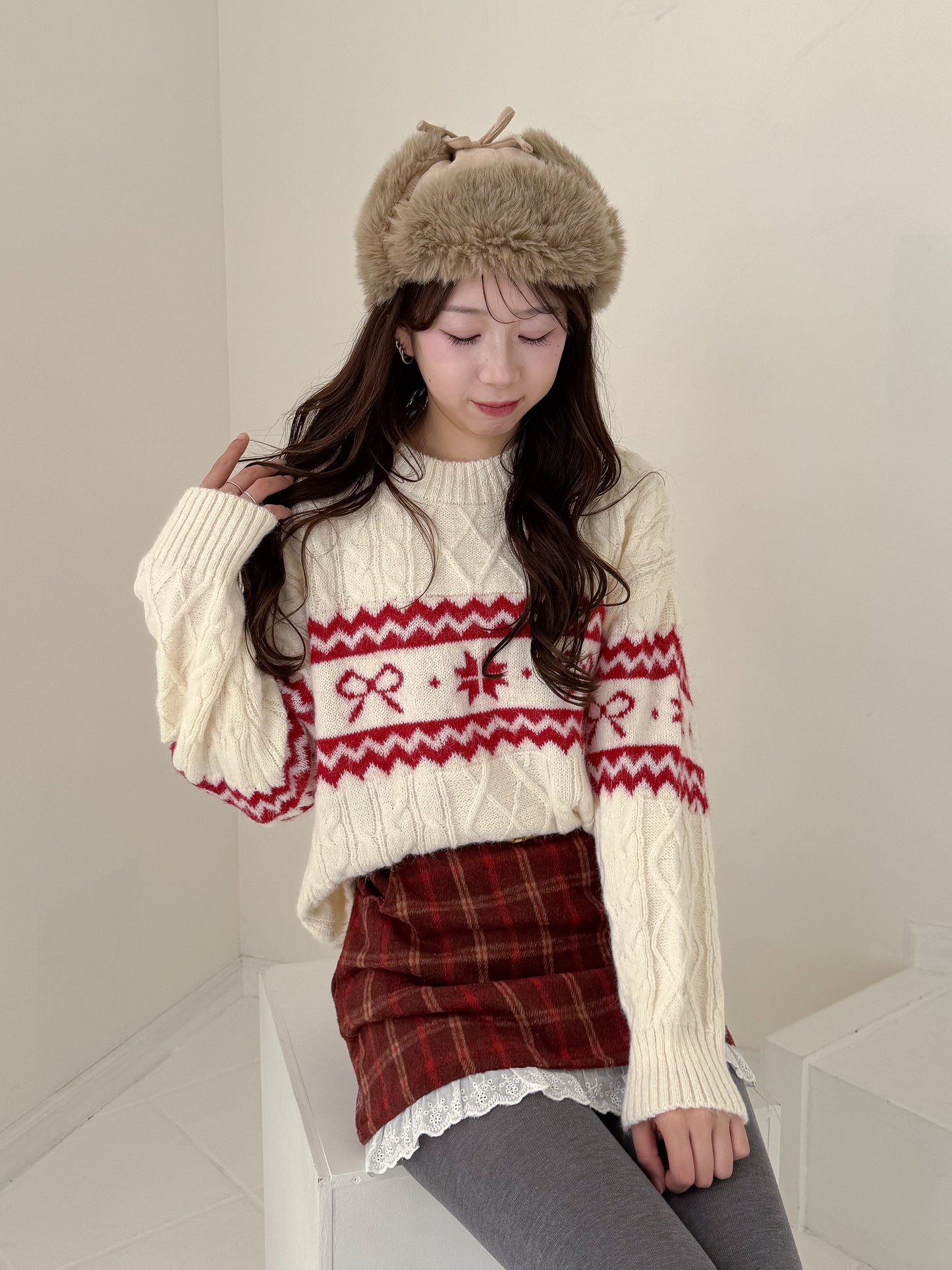 【Official限定価格】モチーフ柄ジャガードニット