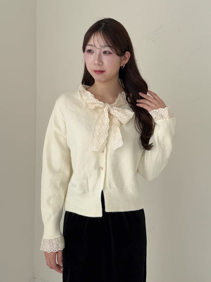 【Official限定価格】ボウタイハートボタンニット