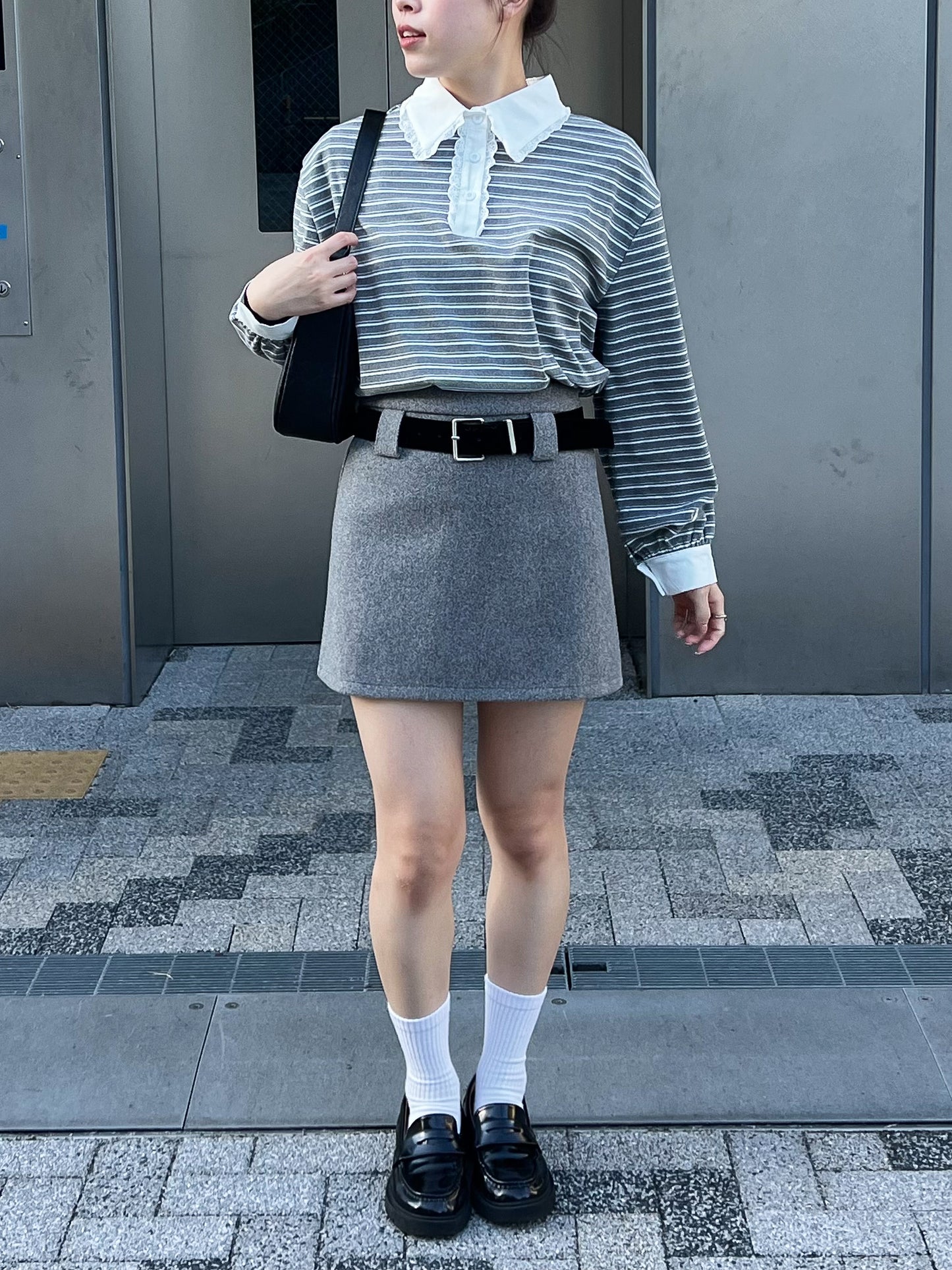 【Official限定価格】フリル襟ボーダーフリーストレーナー