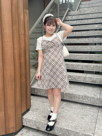 チェックキャミワンピース