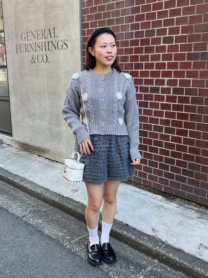 【Official限定価格】フラワーケーブルニット