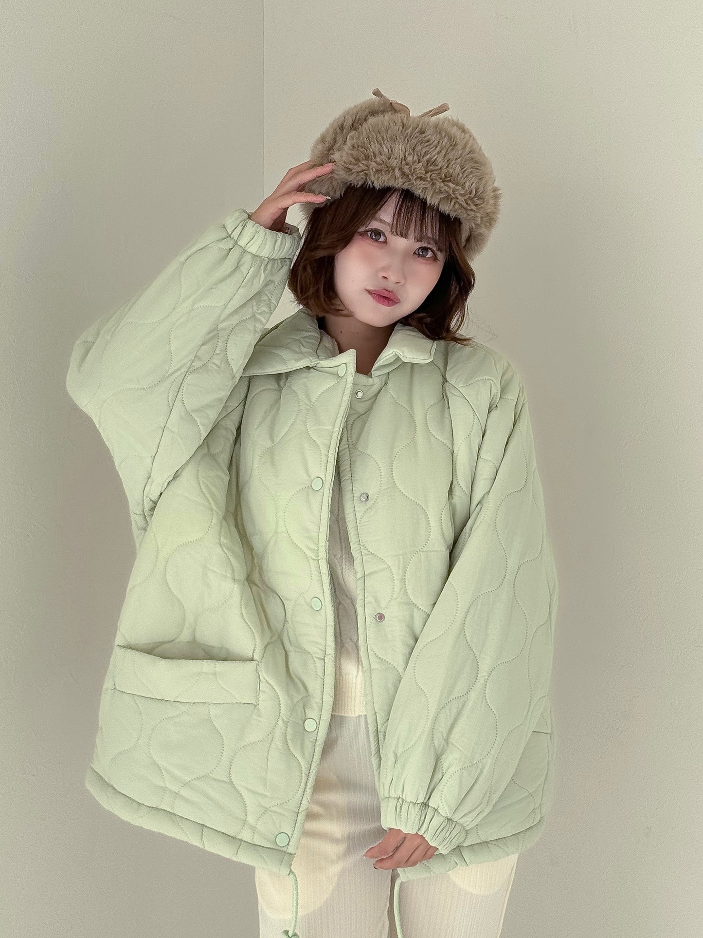 裏地ボア中綿ジャケット