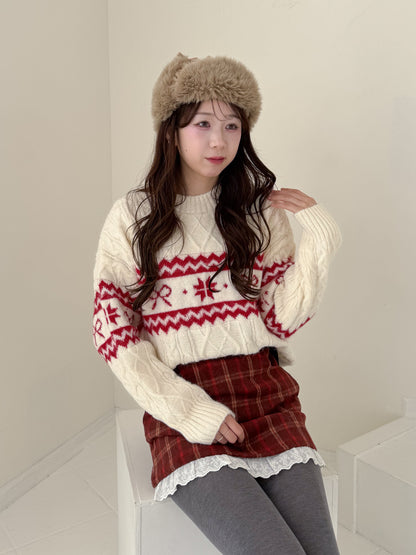 【Official限定価格】モチーフ柄ジャガードニット